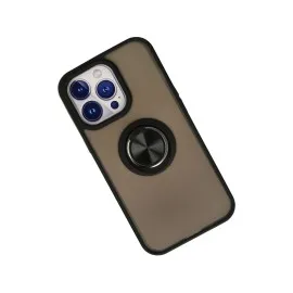 Newface Iphone 15 Pro Kılıf Montreal Yüzüklü Silikon Kapak - Siyah