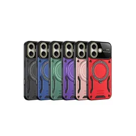Newface Iphone 16 Kılıf Joy Lens Standlı Kapak - Kırmızı