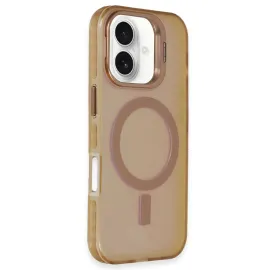 Newface Iphone 16 Plus Kılıf Primera Magsafe Standlı Kapak - Gold