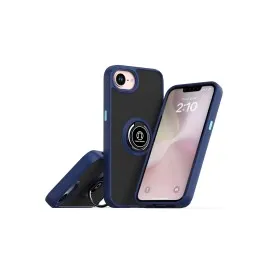 Newface Iphone 16E Kılıf Montreal Yüzüklü Silikon Kapak - Lacivert