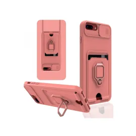 Newface Iphone 7 Plus Kılıf Zuma Kartvizitli Yüzüklü Silikon - Pembe