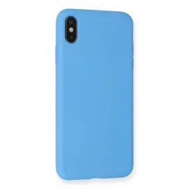 Newface Iphone Xs Max Kılıf Nano Içi Kadife Silikon - Mavi