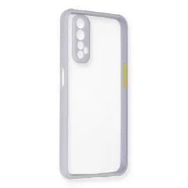 Newface Realme 7 Kılıf Miami Şeffaf Silikon - Lila