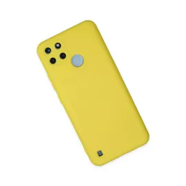 Newface Realme C25Y Kılıf Nano Içi Kadife Silikon - Sarı