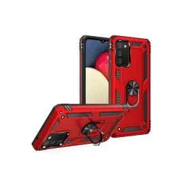 Newface Samsung Galaxy A03S Kılıf Sofya Yüzüklü Silikon Kapak - Kırmızı