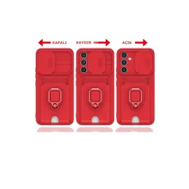 Newface Samsung Galaxy A14 4G Kılıf Zuma Kartvizitli Yüzüklü Silikon - Lila