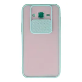 Newface Samsung Galaxy J7 Kılıf Palm Buzlu Kamera Sürgülü Silikon - Turkuaz