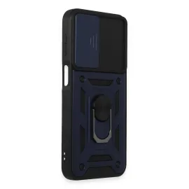 Newface Samsung Galaxy M34 5G Kılıf Pars Lens Yüzüklü Silikon - Lacivert