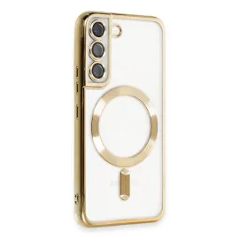 Newface Samsung Galaxy S22 Kılıf Kross Magneticsafe Kapak - Gold