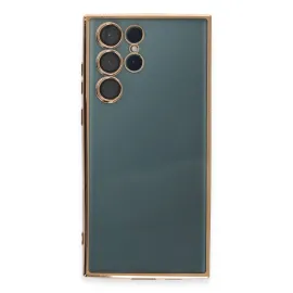 Newface Samsung Galaxy S22 Ultra Kılıf Razer Lensli Silikon - Gold