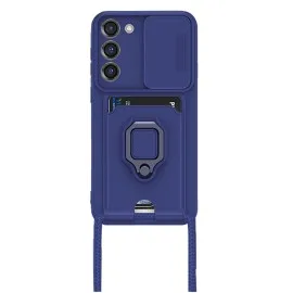 Newface Samsung Galaxy S23 Plus Kılıf Zuma Kartvizitli Yüzüklü Silikon - Lacivert