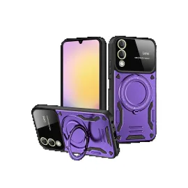 Newface Samsung Galaxy S25 Fe Kılıf Joy Lens Standlı Kapak - Mor