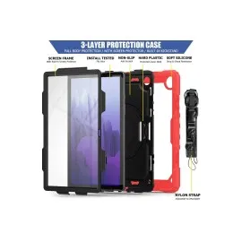 Newface Samsung Galaxy T500 Tab A7 10.4 Kılıf Pars Tablet Kapak - Kırmızı