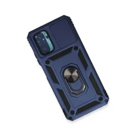 Newface Xiaomi Redmi Note 10 Kılıf Pars Lens Yüzüklü Silikon - Lacivert