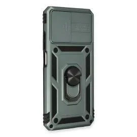 Newface Xiaomi Redmi Note 10 Kılıf Pars Lens Yüzüklü Silikon - Yeşil