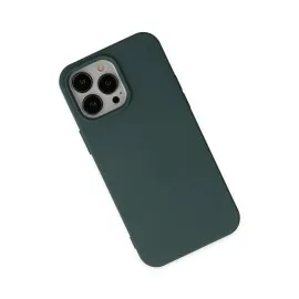 Newface iPhone 14 Pro Max Kılıf Nano içi Kadife Silikon - Koyu Yeşil