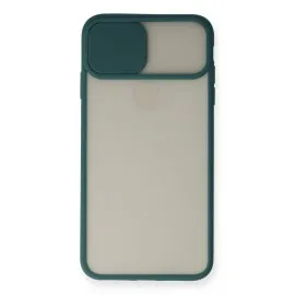 Newface Iphone X Kılıf Palm Buzlu Kamera Sürgülü Silikon - Yeşil