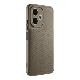 Newface Oppo A5 Pro 4G Kılıf Auto Focus Karbon Kapak - Kahverengi
