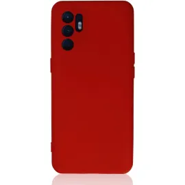 Newface Oppo Reno 6 Kılıf Nano Içi Kadife Silikon - Kırmızı