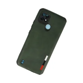 Newface Realme C21 Kılıf Loop Deri Silikon - Yeşil