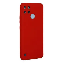 Newface Realme C25Y Kılıf Nano Içi Kadife Silikon - Kırmızı