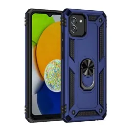 Newface Samsung Galaxy A03 Kılıf Sofya Yüzüklü Silikon Kapak - Lacivert