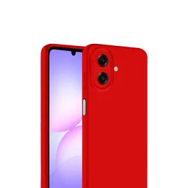 Newface Samsung Galaxy A07 Nano Içi Kadife Silikon - Kırmızı