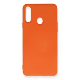 Newface Samsung Galaxy A20S Kılıf Nano Içi Kadife Silikon - Turuncu