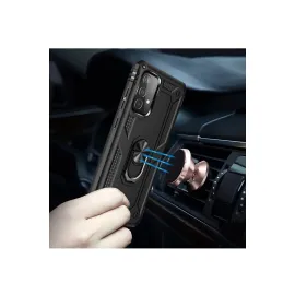 Newface Samsung Galaxy A33 5G Kılıf Sofya Yüzüklü Silikon Kapak - Siyah