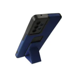 Newface Samsung Galaxy A53 5G Kılıf Mega Standlı Silikon - Mavi