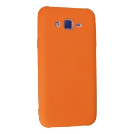 Newface Samsung Galaxy J7 Kılıf Nano Içi Kadife Silikon - Turuncu