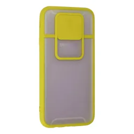 Newface Samsung Galaxy J7 Pro / J730 Kılıf Palm Buzlu Kamera Sürgülü Silikon - Sarı