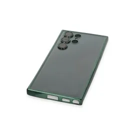 Newface Samsung Galaxy S22 Ultra Kılıf Razer Lensli Silikon - Yeşil