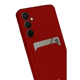 Newface Samsung Galaxy S24 Fe Kılıf Kelvin Kartvizitli Silikon - Kırmızı