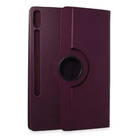 Newface Samsung Galaxy X610 Tab S9 Fe Plus 12.4 Kılıf 360 Tablet Deri Kılıf - Mürdüm