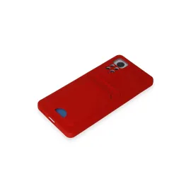 Newface Xiaomi Redmi Note 12 Pro 4G Kılıf Kelvin Kartvizitli Silikon - Kırmızı