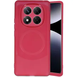 Newface Xiaomi Redmi Note 14 Pro 4G Kılıf Maya Karbon Kapak - Bordo