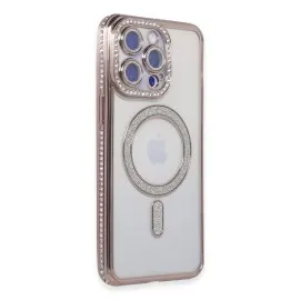 Newface Iphone 15 Pro Max Kılıf Joke Simli Magneticsafe Kılıf - Pembe