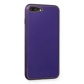 Newface Iphone 7 Plus Kılıf Coco Deri Silikon Kapak - Mor