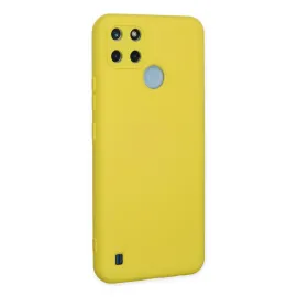Newface Realme C25Y Kılıf Nano Içi Kadife Silikon - Sarı
