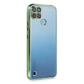 Newface Realme C25Y Kılıf Razer Lensli Silikon - Yeşil
