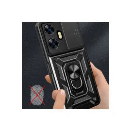 Newface Realme C55 Kılıf Pars Lens Yüzüklü Silikon - Yeşil