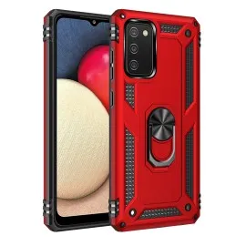 Newface Samsung Galaxy A03S Kılıf Sofya Yüzüklü Silikon Kapak - Kırmızı