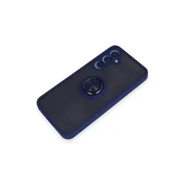 Newface Samsung Galaxy A15 4G Kılıf Montreal Yüzüklü Silikon Kapak - Lacivert