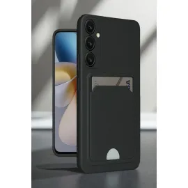 Newface Samsung Galaxy A16 5G Kılıf Kelvin Kartvizitli Silikon - Siyah