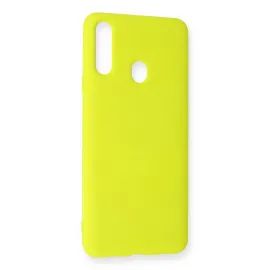 Newface Samsung Galaxy A20S Kılıf Nano Içi Kadife Silikon - Sarı