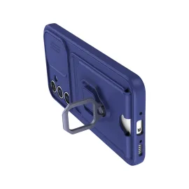 Newface Samsung Galaxy S24 Fe Kılıf Zuma Kartvizitli Yüzüklü Silikon - Lacivert