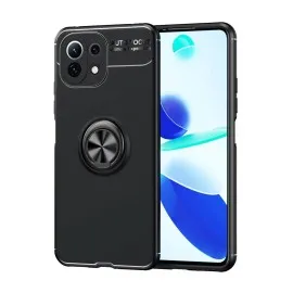 Newface Xiaomi Mi 11 Lite Kılıf Range Yüzüklü Silikon - Siyah