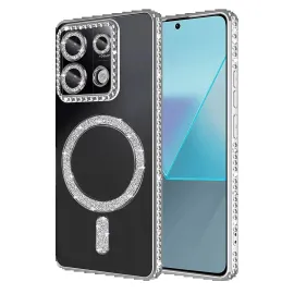 Newface Xiaomi Redmi 13C Joke Simli Magneticsafe Kılıf - Gümüş