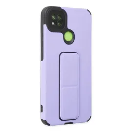 Newface Xiaomi Redmi 9C Kılıf Mega Standlı Silikon - Lila